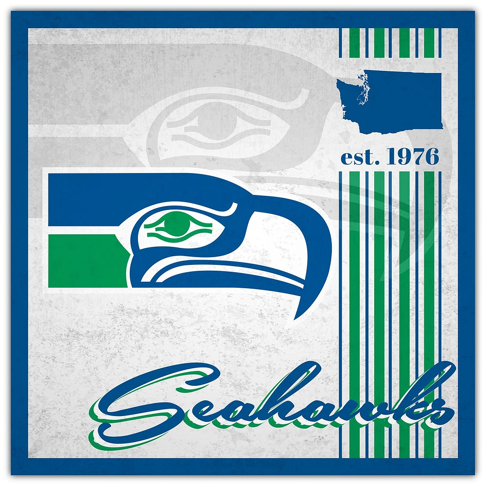 Seattle Seahawks 10" x 10" Greatest Hits Team Sign