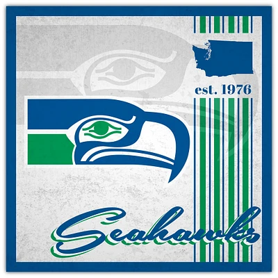 Seattle Seahawks 10" x 10" Greatest Hits Team Sign