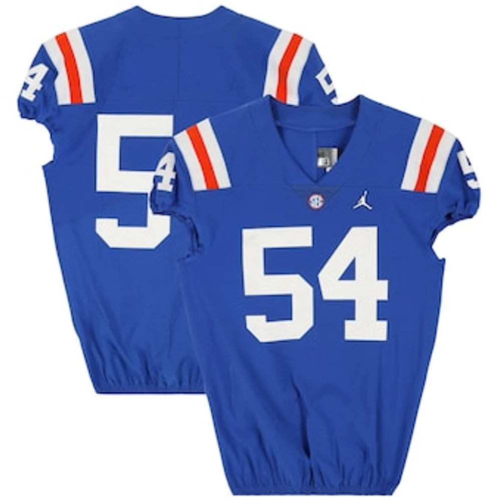 Florida Gators Team-Issued #54 Royal Throwback Jersey from the 2020-21 NCAA Football Seasons