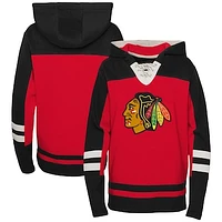 Preschool Red Chicago Blackhawks Ageless Revisited Lace-Up V-Neck Pullover Hoodie