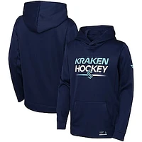 Youth Fanatics Deep Sea Blue Seattle Kraken Authentic Pro Pullover Hoodie