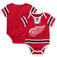 Infant Red Detroit Wings Hockey Jersey Bodysuit