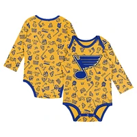 Infant Gold St. Louis Blues Dynamic Defender Long Sleeve Bodysuit