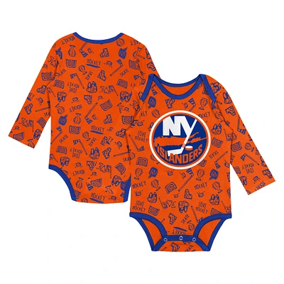 Infant Orange New York Islanders Dynamic Defender Long Sleeve Bodysuit