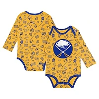 Infant Gold Buffalo Sabres Dynamic Defender Long Sleeve Bodysuit