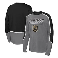 Youth Gray/Black Vegas Golden Knights Pro Assist Long Sleeve T-Shirt