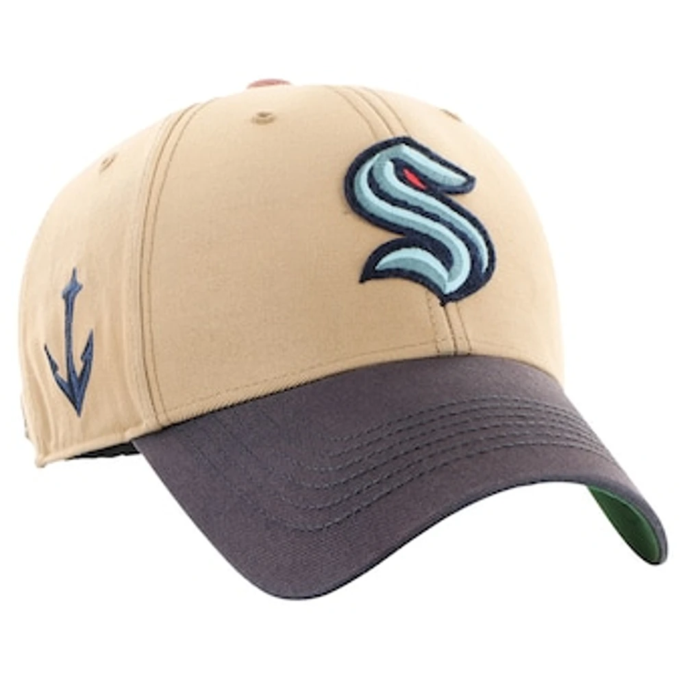 Men's '47 Khaki/Deep Sea Blue Seattle Kraken Dusted Sedgwick MVP Adjustable Hat