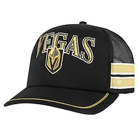 Men's '47 Black Vegas Golden Knights Sideband Stripes Trucker Snapback Hat