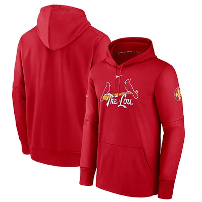 Men's Nike Red St. Louis Cardinals Authentic Collection City Connect Performance Pullover Hoodie