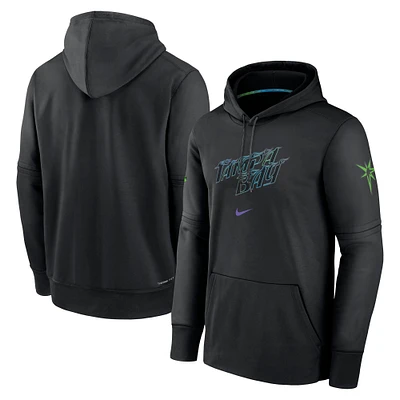 Men's Nike Black Tampa Bay Rays 2024 City Connect Authentic Collection Practice Performance Pullover Hoodie