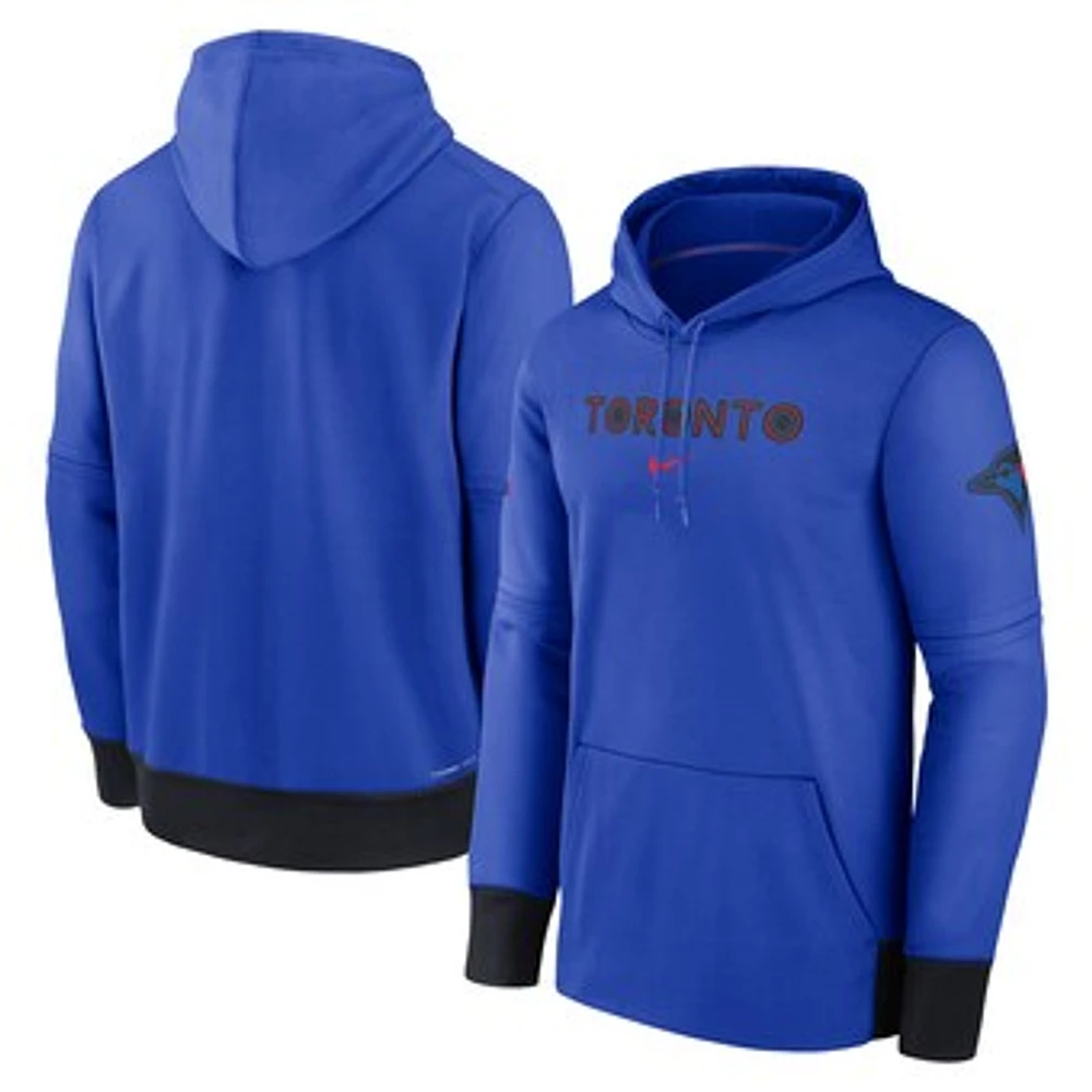 Men's Nike Royal Toronto Blue Jays 2024 City Connect Authentic Collection Practice Performance Pullover Hoodie