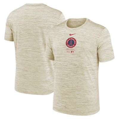 Men's Nike Natural Los Angeles Angels Authentic Collection City Connect Velocity Performance T-Shirt