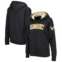 Women's Colosseum  Black Vanderbilt Commodores Arched Name Full-Zip Hoodie