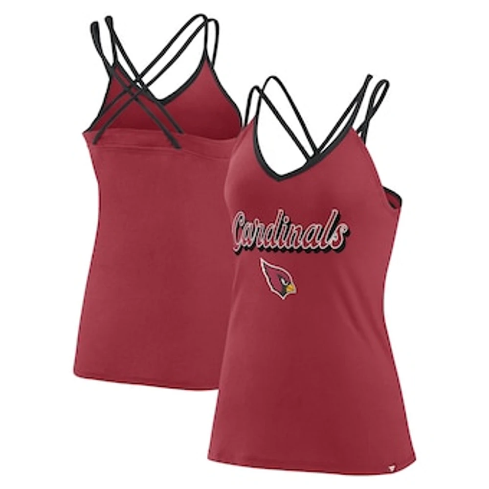 Women's Fanatics Cardinal Arizona Cardinals Go For It Strappy Crossback Tank Top