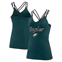 Women's Fanatics Midnight Green Philadelphia Eagles Go For It Strappy Crossback Tank Top