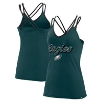 Women's Fanatics Midnight Green Philadelphia Eagles Go For It Strappy Crossback Tank Top