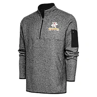 Men's Antigua Heather Albuquerque Isotopes Fortune Quarter-Zip Pullover Jacket