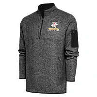 Men's Antigua Heather Albuquerque Isotopes Fortune Quarter-Zip Pullover Jacket