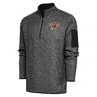 Men's Antigua Heather Altoona Curve Fortune Quarter-Zip Pullover Jacket