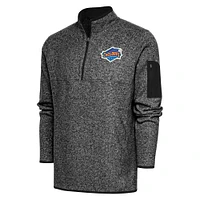 Men's Antigua Heather Brooklyn Cyclones Fortune Quarter-Zip Pullover Jacket