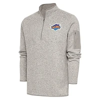 Men's Antigua  Oatmeal Brooklyn Cyclones Fortune Quarter-Zip Pullover Jacket