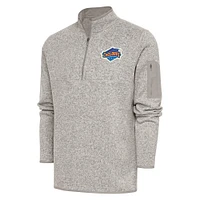 Men's Antigua  Oatmeal Brooklyn Cyclones Fortune Quarter-Zip Pullover Jacket