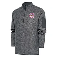 Men's Antigua  Heather Charcoal Buffalo Bisons Fortune Quarter-Zip Pullover Jacket