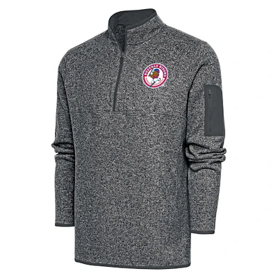 Men's Antigua  Heather Charcoal Buffalo Bisons Fortune Quarter-Zip Pullover Jacket