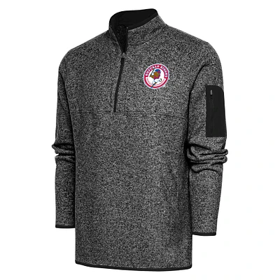 Men's Antigua  Heather Black Buffalo Bisons Fortune Quarter-Zip Pullover Jacket