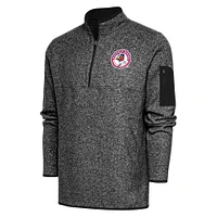 Men's Antigua  Heather Black Buffalo Bisons Fortune Quarter-Zip Pullover Jacket