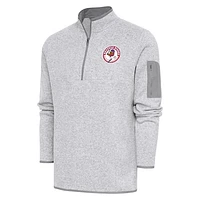 Men's Antigua Heather Buffalo Bisons Fortune Quarter-Zip Pullover Jacket