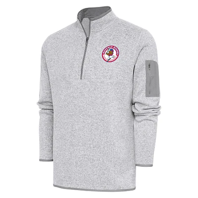 Men's Antigua Heather Buffalo Bisons Fortune Quarter-Zip Pullover Jacket