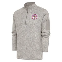 Men's Antigua  Oatmeal Buffalo Bisons Fortune Quarter-Zip Pullover Jacket