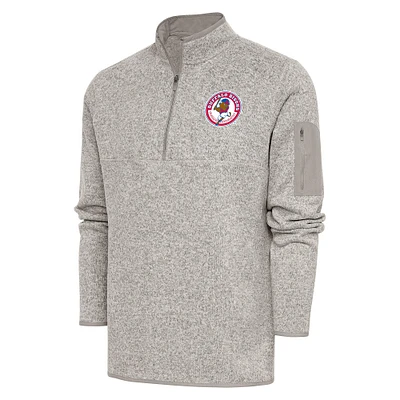 Men's Antigua  Oatmeal Buffalo Bisons Fortune Quarter-Zip Pullover Jacket