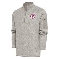 Men's Antigua  Oatmeal Buffalo Bisons Fortune Quarter-Zip Pullover Jacket