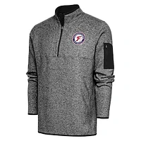 Men's Antigua Heather Fredericksburg Nationals Fortune Quarter-Zip Pullover Jacket