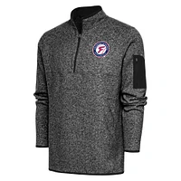 Men's Antigua Heather Fredericksburg Nationals Fortune Quarter-Zip Pullover Jacket