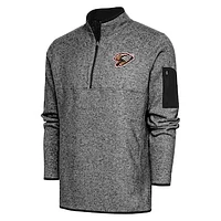 Men's Antigua Heather Fresno Grizzlies Fortune Quarter-Zip Pullover Jacket