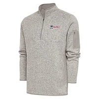 Men's Antigua  Oatmeal Frisco RoughRiders Fortune Quarter-Zip Pullover Jacket