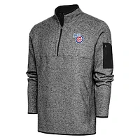 Men's Antigua Heather Iowa Cubs Fortune Quarter-Zip Pullover Jacket