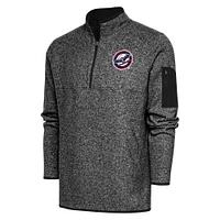 Men's Antigua Heather Louisville Bats Fortune Quarter-Zip Pullover Jacket