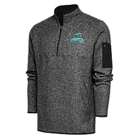 Men's Antigua Heather Lynchburg Hillcats Fortune Quarter-Zip Pullover Jacket