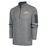 Men's Antigua  Heather Charcoal Montgomery Biscuits Fortune Quarter-Zip Pullover Jacket