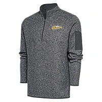 Men's Antigua  Heather Charcoal Montgomery Biscuits Fortune Quarter-Zip Pullover Jacket