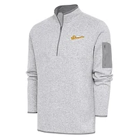 Men's Antigua Heather Montgomery Biscuits Fortune Quarter-Zip Pullover Jacket