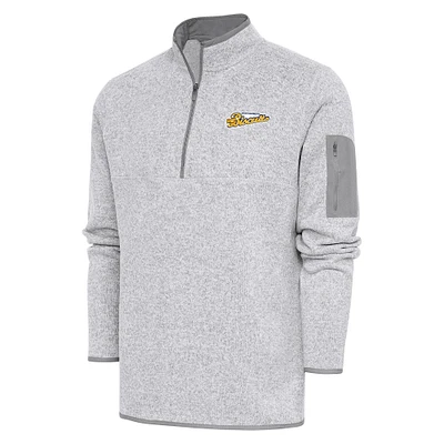 Men's Antigua Heather Montgomery Biscuits Fortune Quarter-Zip Pullover Jacket