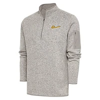 Men's Antigua  Oatmeal Montgomery Biscuits Fortune Quarter-Zip Pullover Jacket