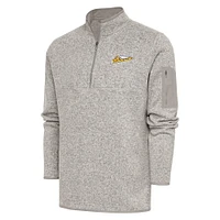 Men's Antigua  Oatmeal Montgomery Biscuits Fortune Quarter-Zip Pullover Jacket