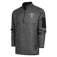Men's Antigua Heather Portland Sea Dogs Fortune Quarter-Zip Pullover Jacket