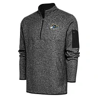 Men's Antigua Heather Quad Cities River Bandits Fortune Quarter-Zip Pullover Jacket